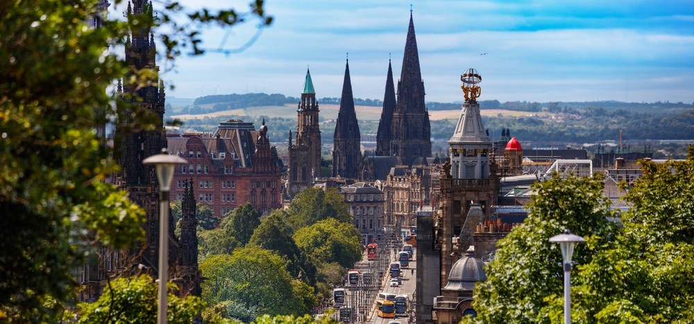 Edinburgh cityscape with traffic