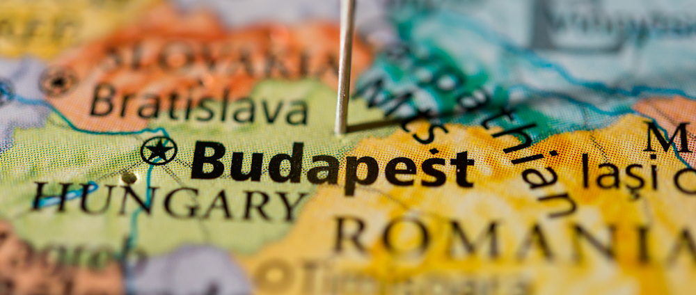 Hungary map featuring Budapest prominently