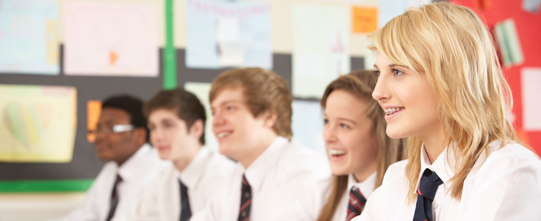high school students in class