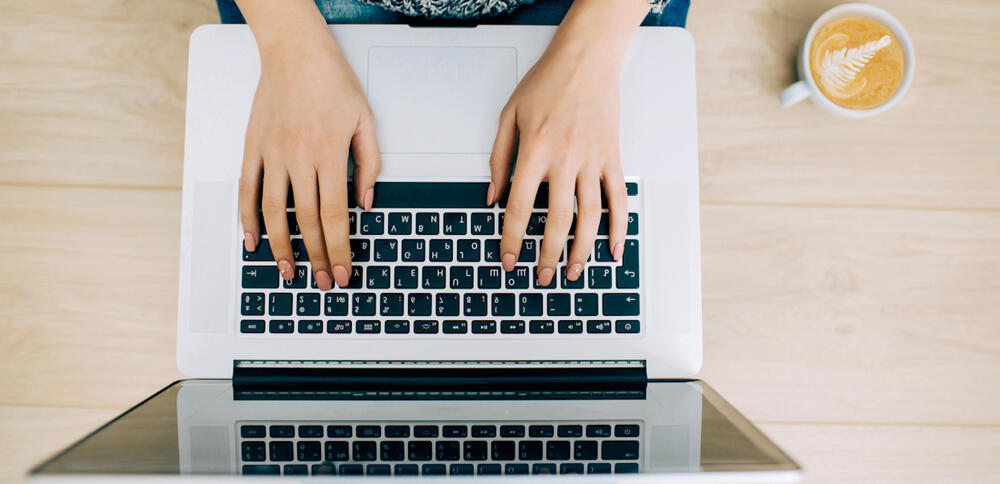 Searching for a job on a laptop